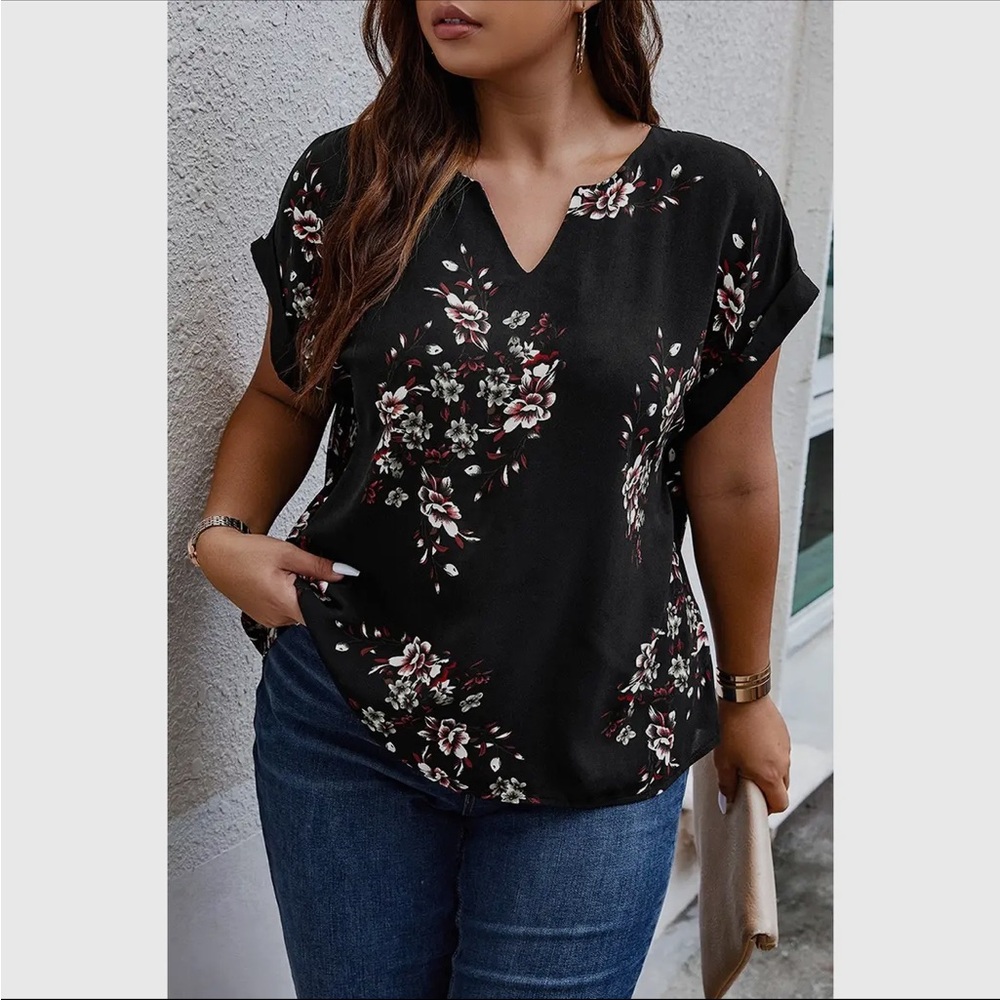 Floral Black Women's Top